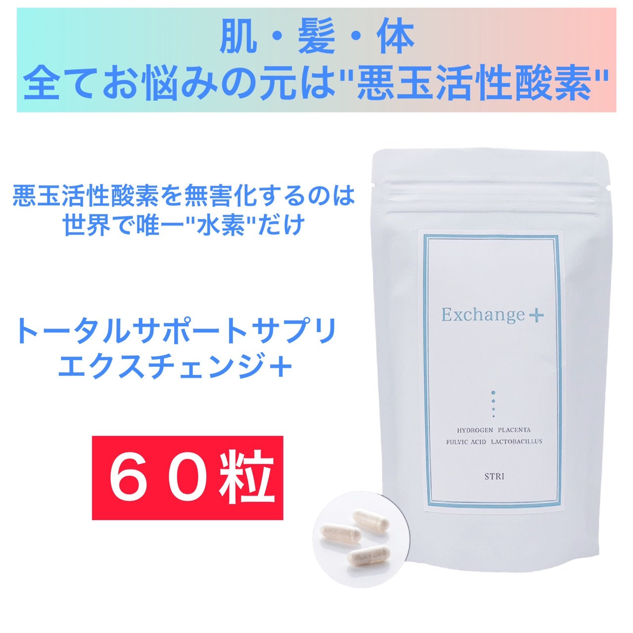 水素サプリエクスチェンジ60粒